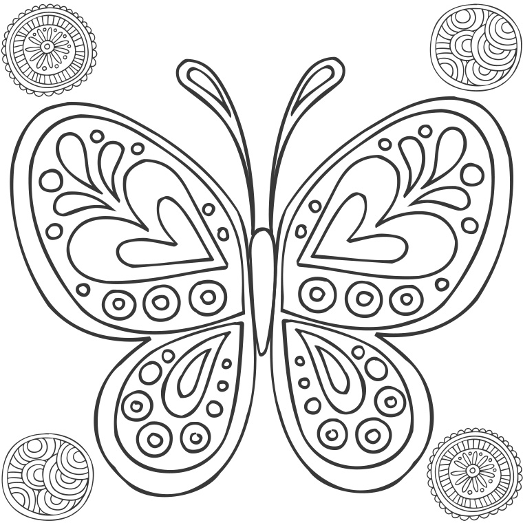 Malvorlage: Schmetterlings-Mandalas (Mandalas) #117387 - Kostenlose Malvorlagen zum Ausdrucken