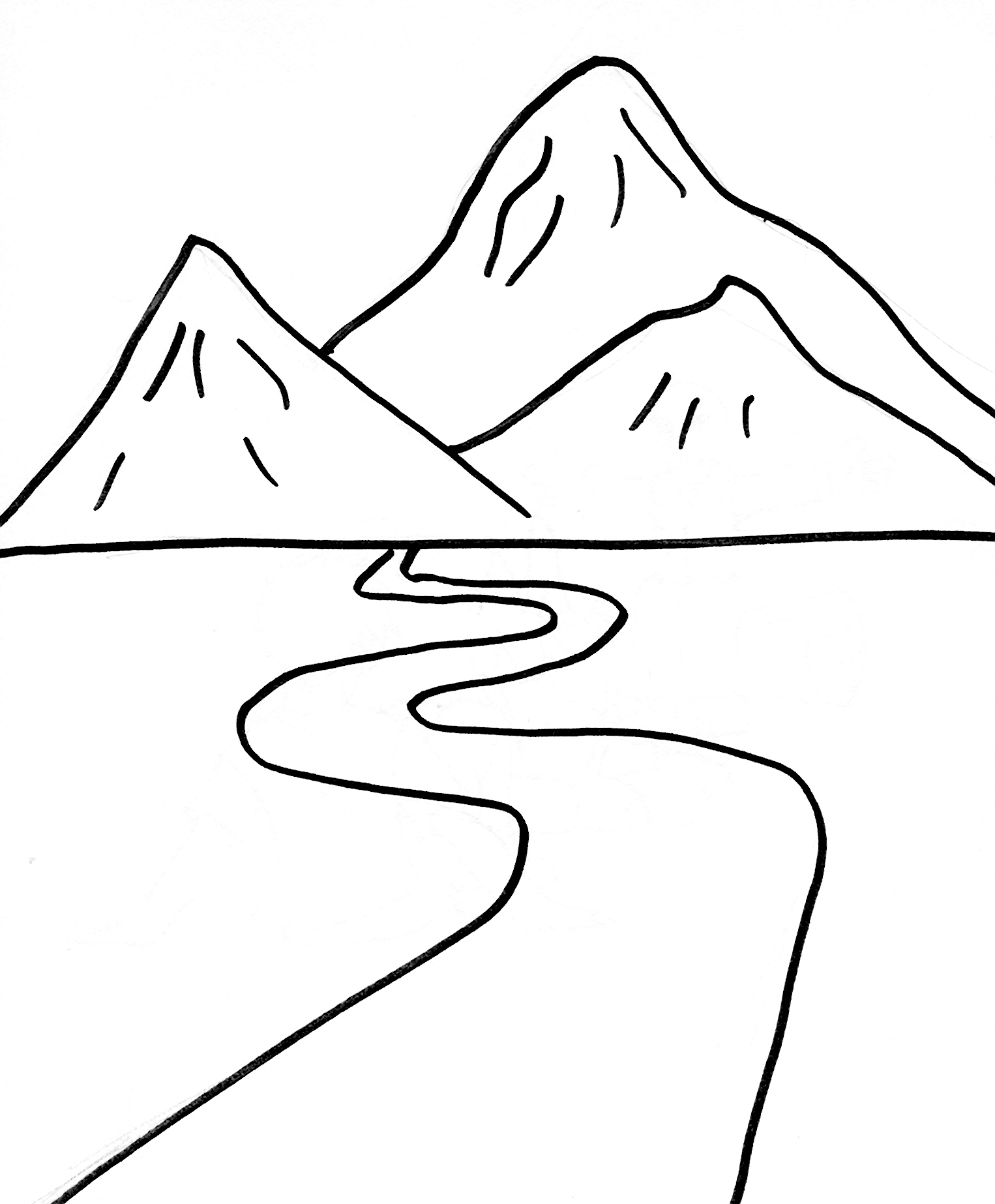 Malvorlage: Berg (Natur) #156483 - Kostenlose Malvorlagen zum Ausdrucken