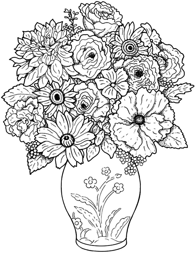 Malvorlage: Blumenstrauß (Natur) #160763 - Kostenlose Malvorlagen zum Ausdrucken