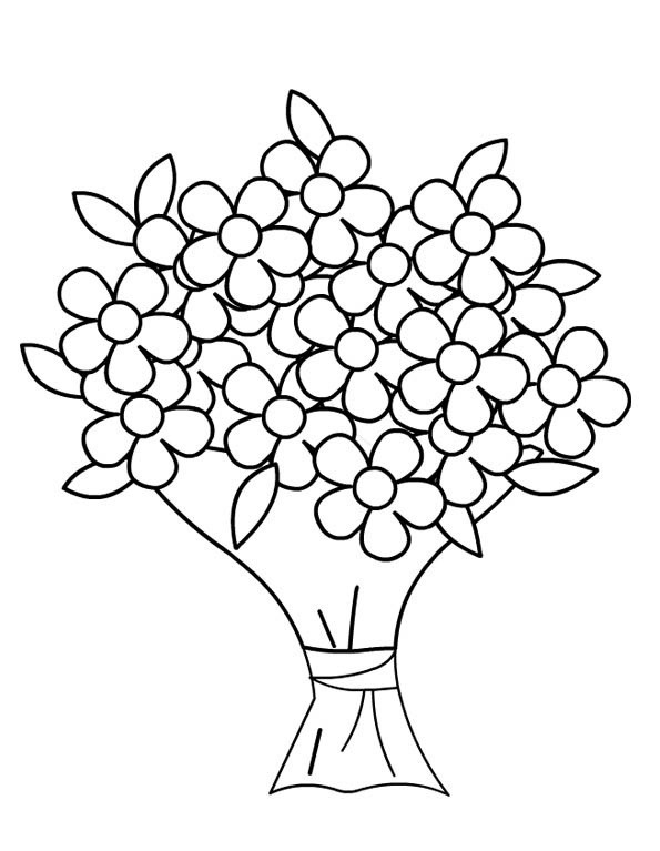 Malvorlage: Blumenstrauß (Natur) #160836 - Kostenlose Malvorlagen zum Ausdrucken