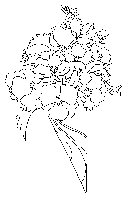 Malvorlage: Blumenstrauß (Natur) #160878 - Kostenlose Malvorlagen zum Ausdrucken