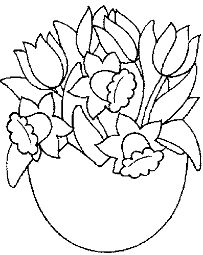 Malvorlage: Blumenstrauß (Natur) #160909 - Kostenlose Malvorlagen zum Ausdrucken