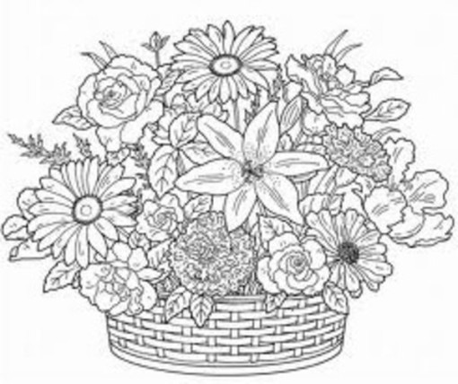 Malvorlage: Blumenstrauß (Natur) #160945 - Kostenlose Malvorlagen zum Ausdrucken