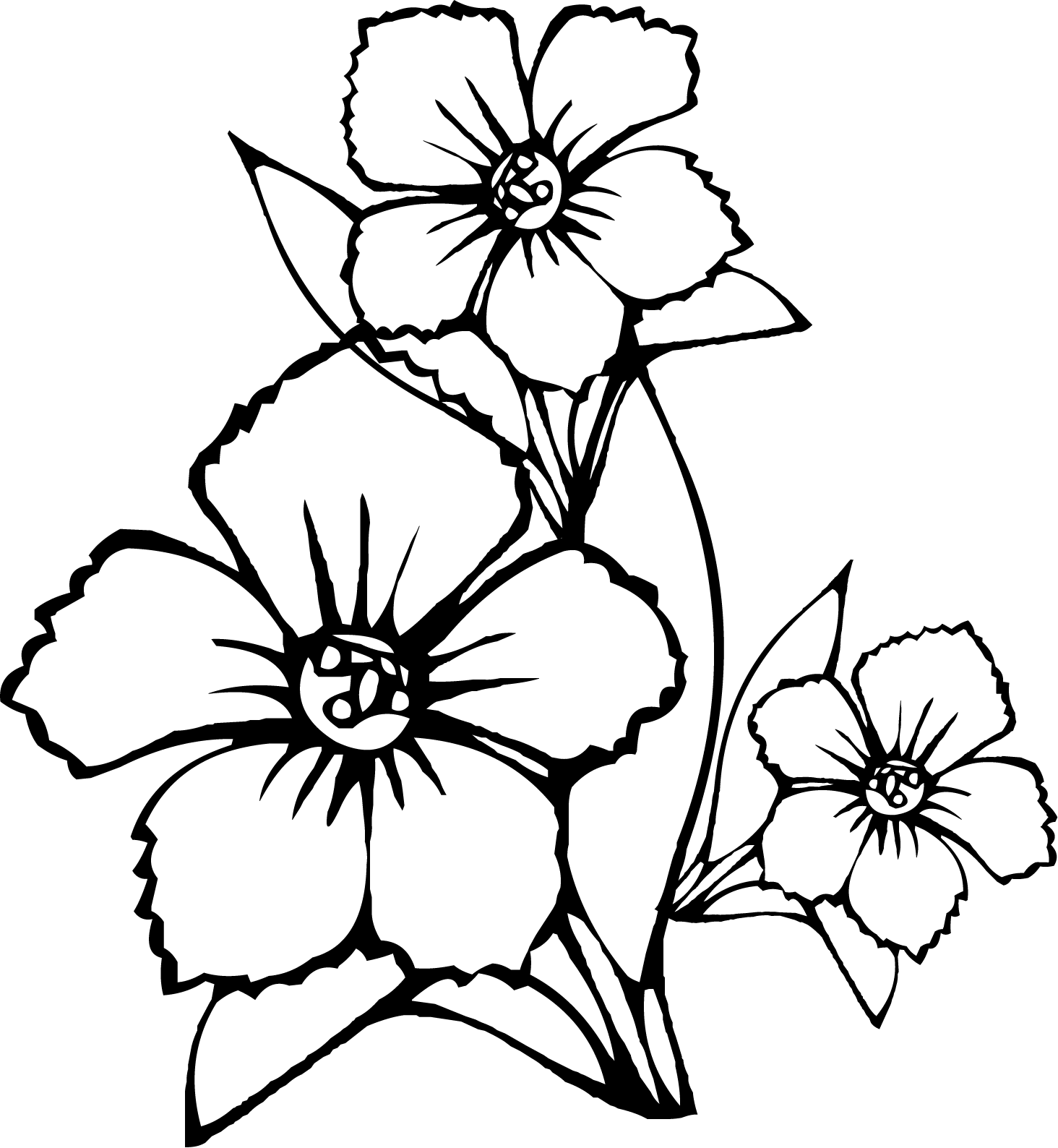Malvorlage: Blumenstrauß (Natur) #161003 - Kostenlose Malvorlagen zum Ausdrucken