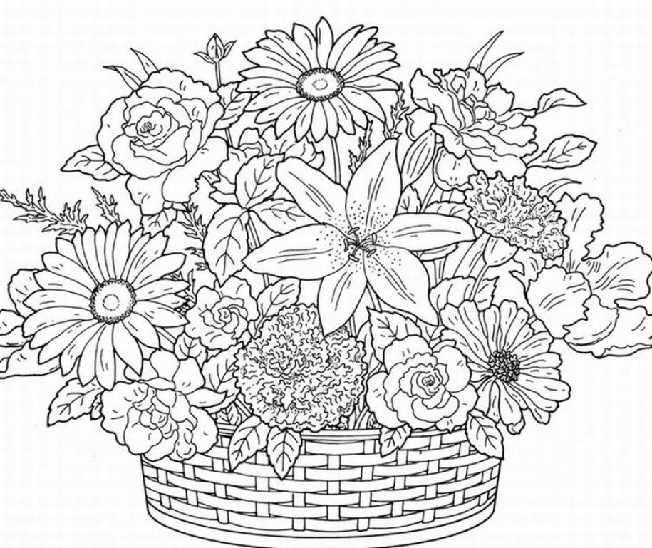 Malvorlage: Blumenstrauß (Natur) #161017 - Kostenlose Malvorlagen zum Ausdrucken