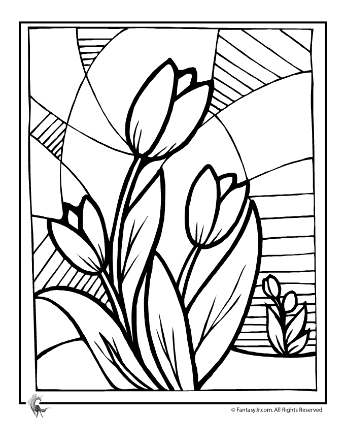 Malvorlage: Tulpe (Natur) #161726 - Kostenlose Malvorlagen zum Ausdrucken