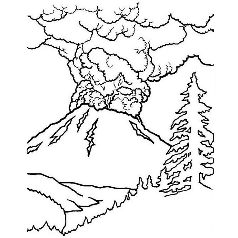 Malvorlage: Vulkan (Natur) #166570 - Kostenlose Malvorlagen zum Ausdrucken
