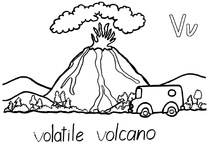 Malvorlage: Vulkan (Natur) #166617 - Kostenlose Malvorlagen zum Ausdrucken