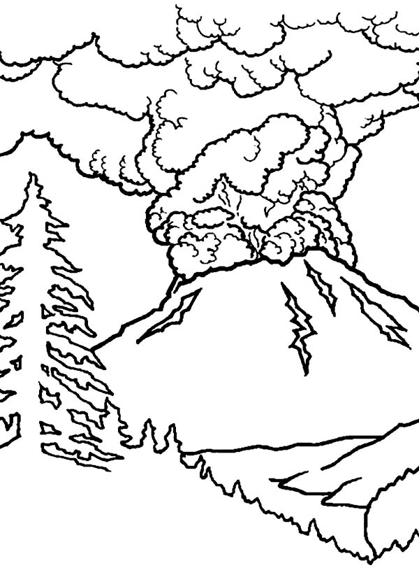 Malvorlage: Vulkan (Natur) #166641 - Kostenlose Malvorlagen zum Ausdrucken