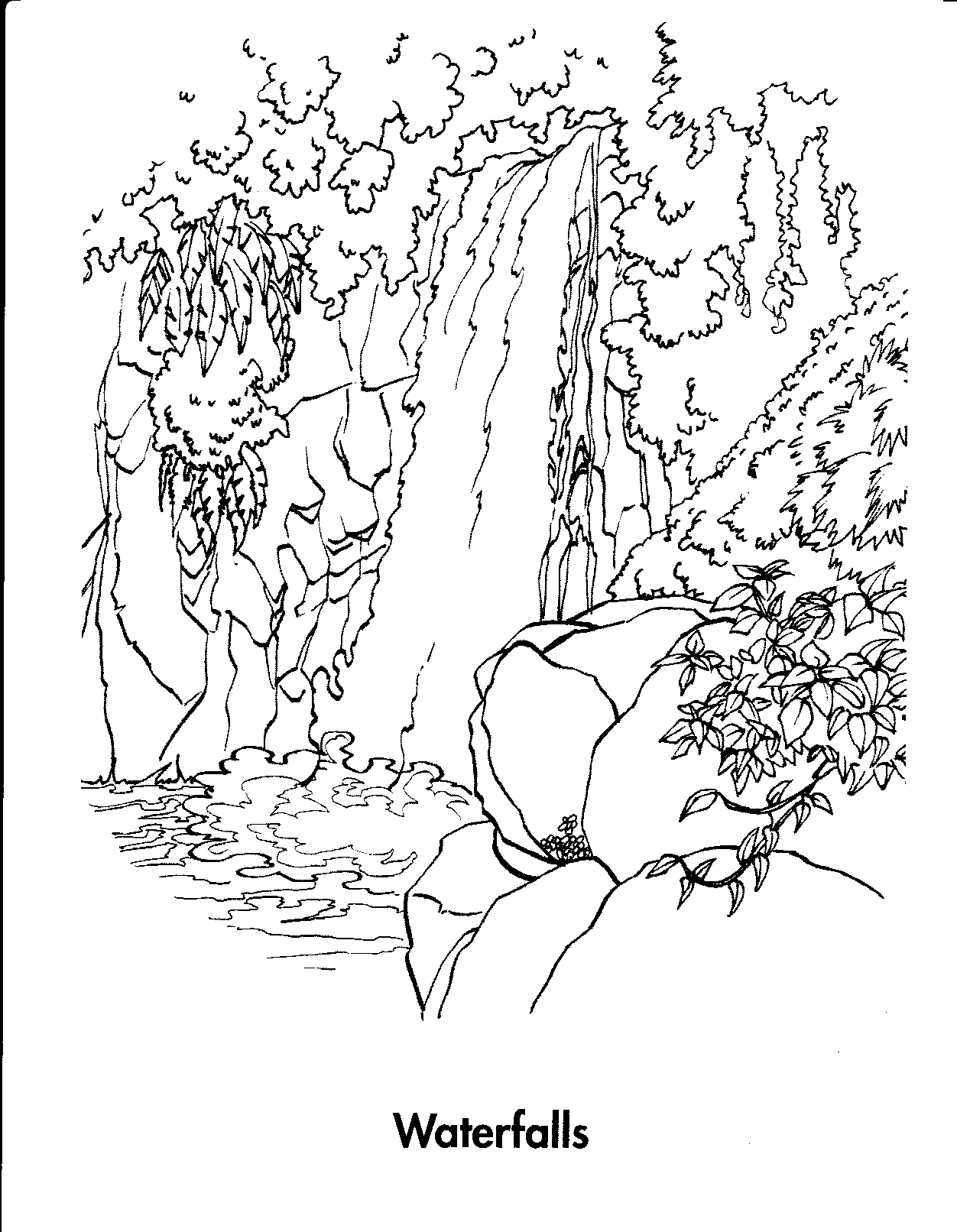 Malvorlage: Wasserfall (Natur) #159906 - Kostenlose Malvorlagen zum Ausdrucken