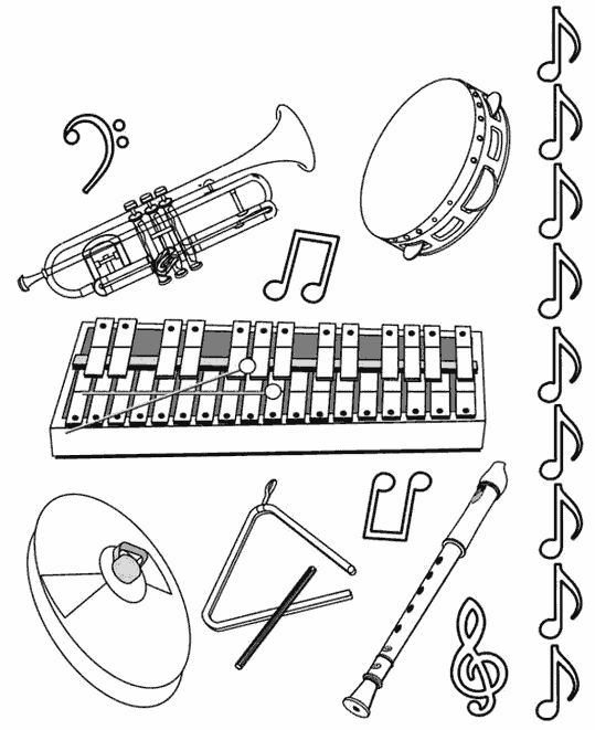 Malvorlage: Musikinstrumente (Objekte) #167126 - Kostenlose Malvorlagen zum Ausdrucken