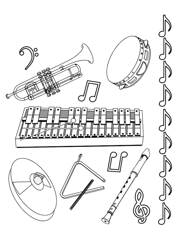 Malvorlage: Musikinstrumente (Objekte) #167360 - Kostenlose Malvorlagen zum Ausdrucken