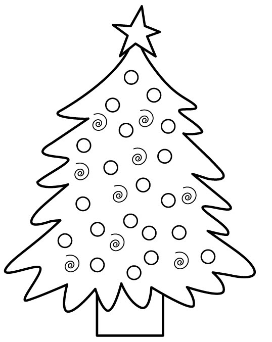 Malvorlage: Weihnachtsbaum (Objekte) #167446 - Kostenlose Malvorlagen zum Ausdrucken