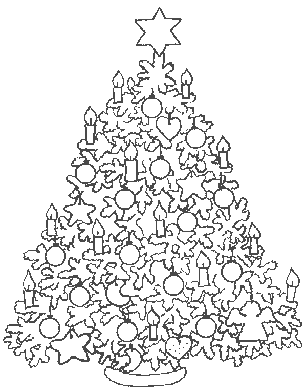 Malvorlage: Weihnachtsbaum (Objekte) #167456 - Kostenlose Malvorlagen zum Ausdrucken