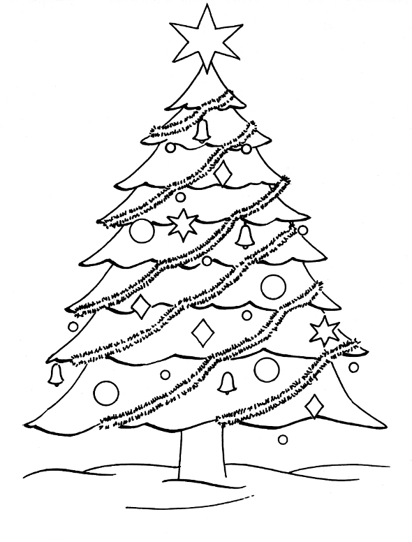Malvorlage: Weihnachtsbaum (Objekte) #167458 - Kostenlose Malvorlagen zum Ausdrucken