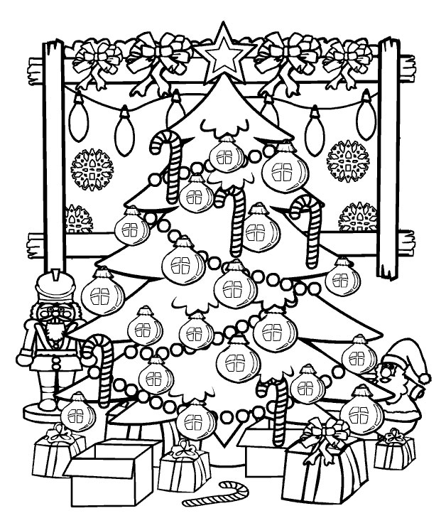 Malvorlage: Weihnachtsbaum (Objekte) #167473 - Kostenlose Malvorlagen zum Ausdrucken