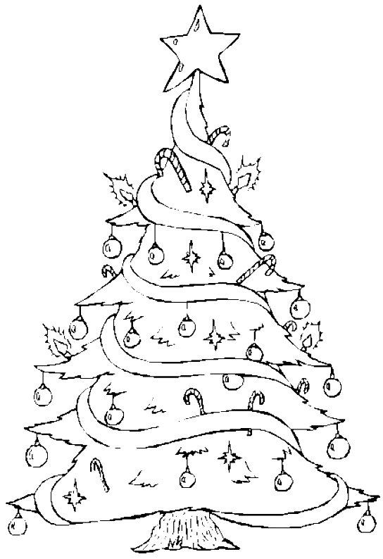 Malvorlage: Weihnachtsbaum (Objekte) #167497 - Kostenlose Malvorlagen zum Ausdrucken