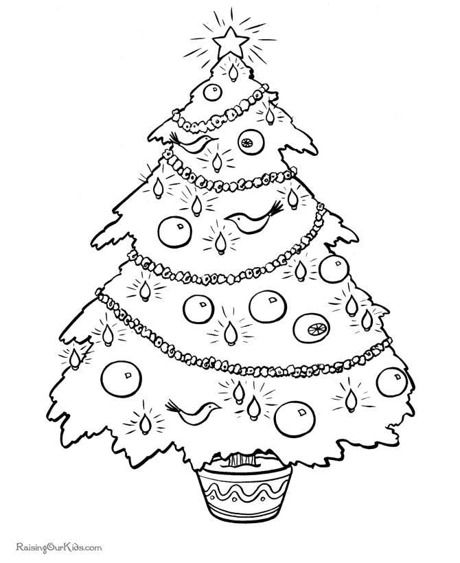 Malvorlage: Weihnachtsbaum (Objekte) #167522 - Kostenlose Malvorlagen zum Ausdrucken