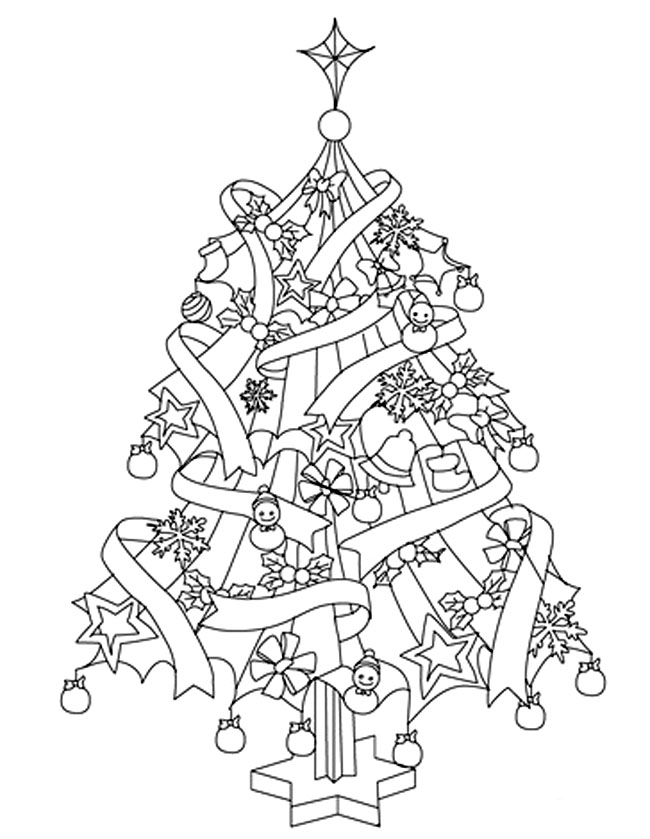 Malvorlage: Weihnachtsbaum (Objekte) #167549 - Kostenlose Malvorlagen zum Ausdrucken