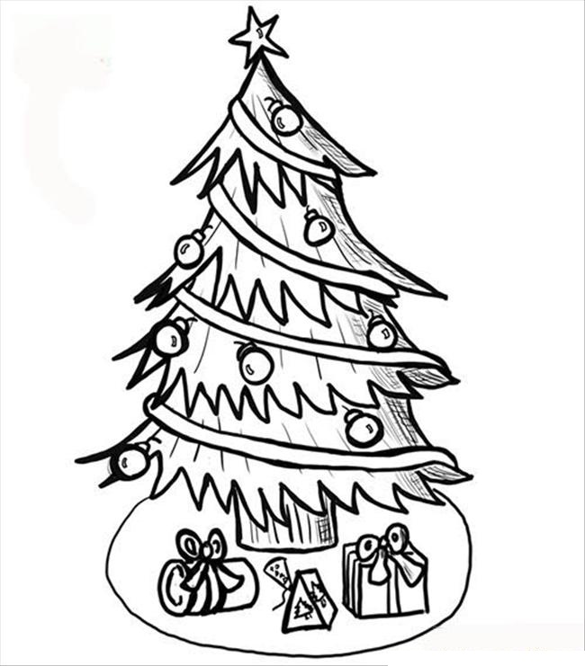 Malvorlage: Weihnachtsbaum (Objekte) #167576 - Kostenlose Malvorlagen zum Ausdrucken