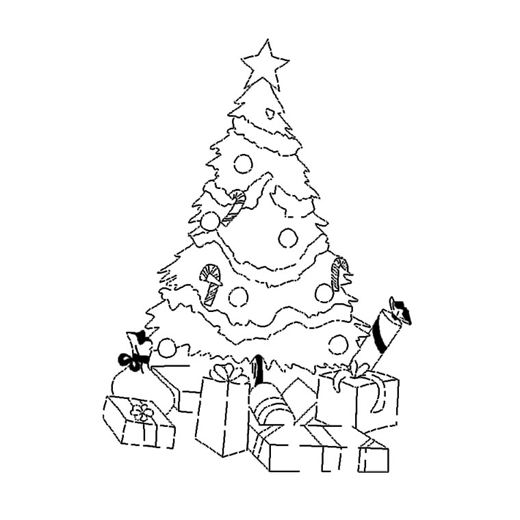 Malvorlage: Weihnachtsbaum (Objekte) #167613 - Kostenlose Malvorlagen zum Ausdrucken
