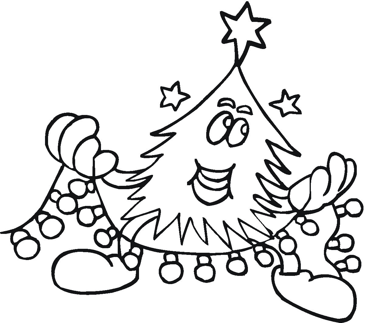 Malvorlage: Weihnachtsbaum (Objekte) #167620 - Kostenlose Malvorlagen zum Ausdrucken