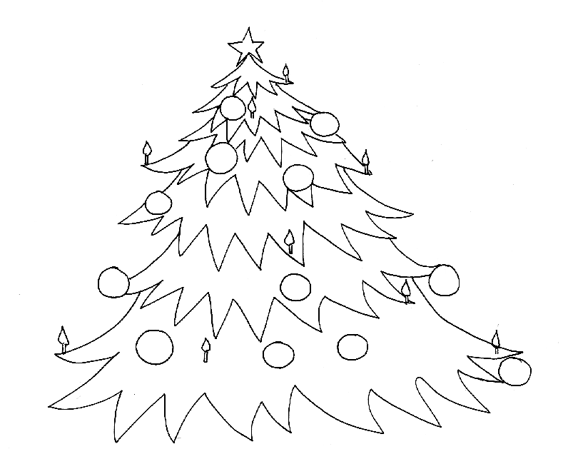 Malvorlage: Weihnachtsbaum (Objekte) #167655 - Kostenlose Malvorlagen zum Ausdrucken