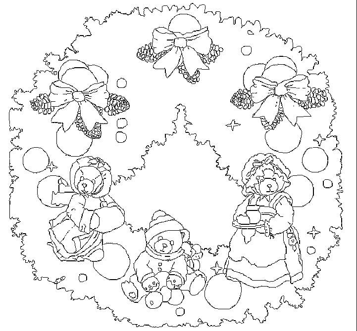 Malvorlage: Weihnachtskranz (Objekte) #169375 - Kostenlose Malvorlagen zum Ausdrucken