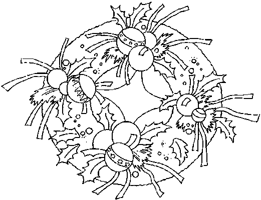 Malvorlage: Weihnachtskranz (Objekte) #169390 - Kostenlose Malvorlagen zum Ausdrucken