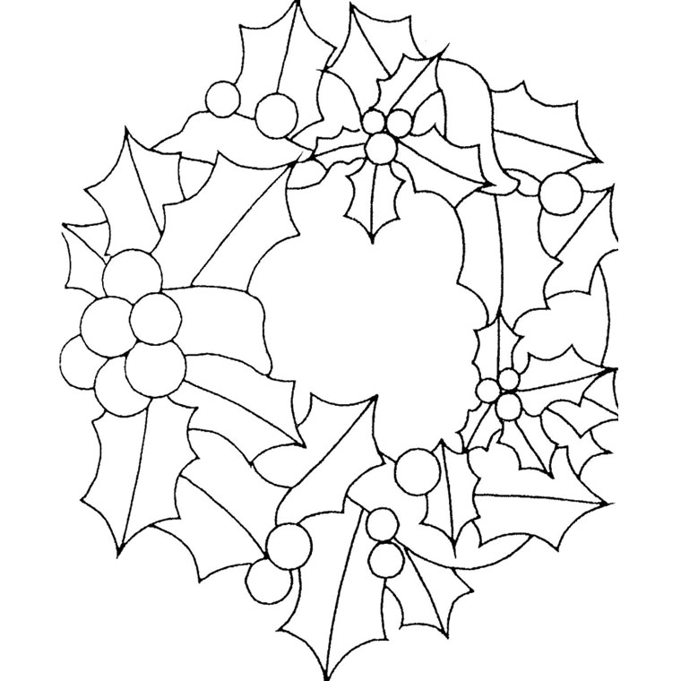 Malvorlage: Weihnachtskranz (Objekte) #169415 - Kostenlose Malvorlagen zum Ausdrucken