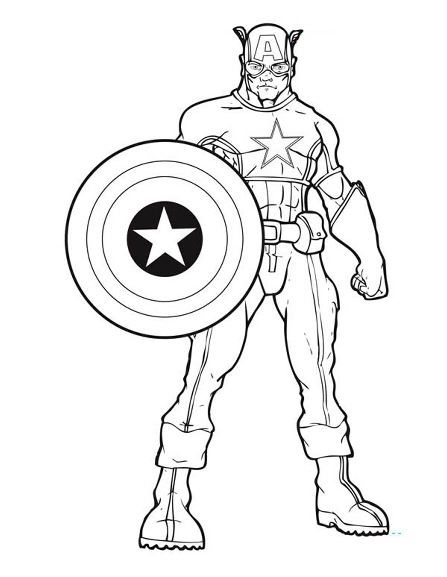 Malvorlage: Kapitän Amerika (Superheld) #76567 - Kostenlose Malvorlagen zum Ausdrucken