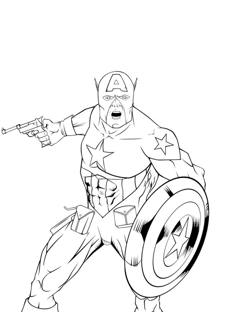 Malvorlage: Kapitän Amerika (Superheld) #76602 - Kostenlose Malvorlagen zum Ausdrucken