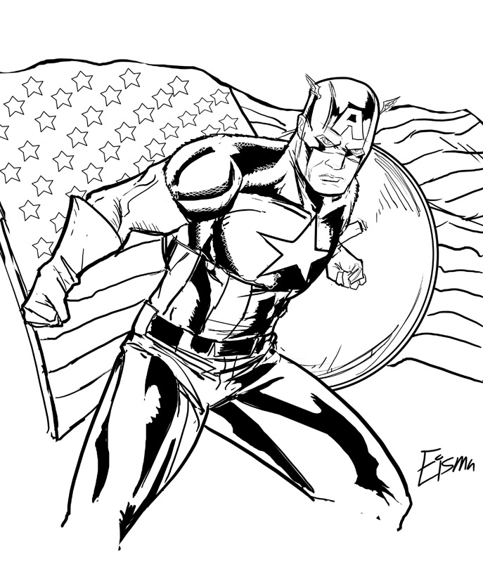 Malvorlage: Kapitän Amerika (Superheld) #76606 - Kostenlose Malvorlagen zum Ausdrucken