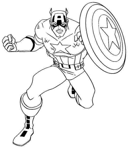 Malvorlage: Kapitän Amerika (Superheld) #76621 - Kostenlose Malvorlagen zum Ausdrucken