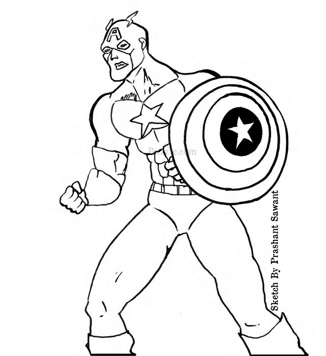 Malvorlage: Kapitän Amerika (Superheld) #76642 - Kostenlose Malvorlagen zum Ausdrucken