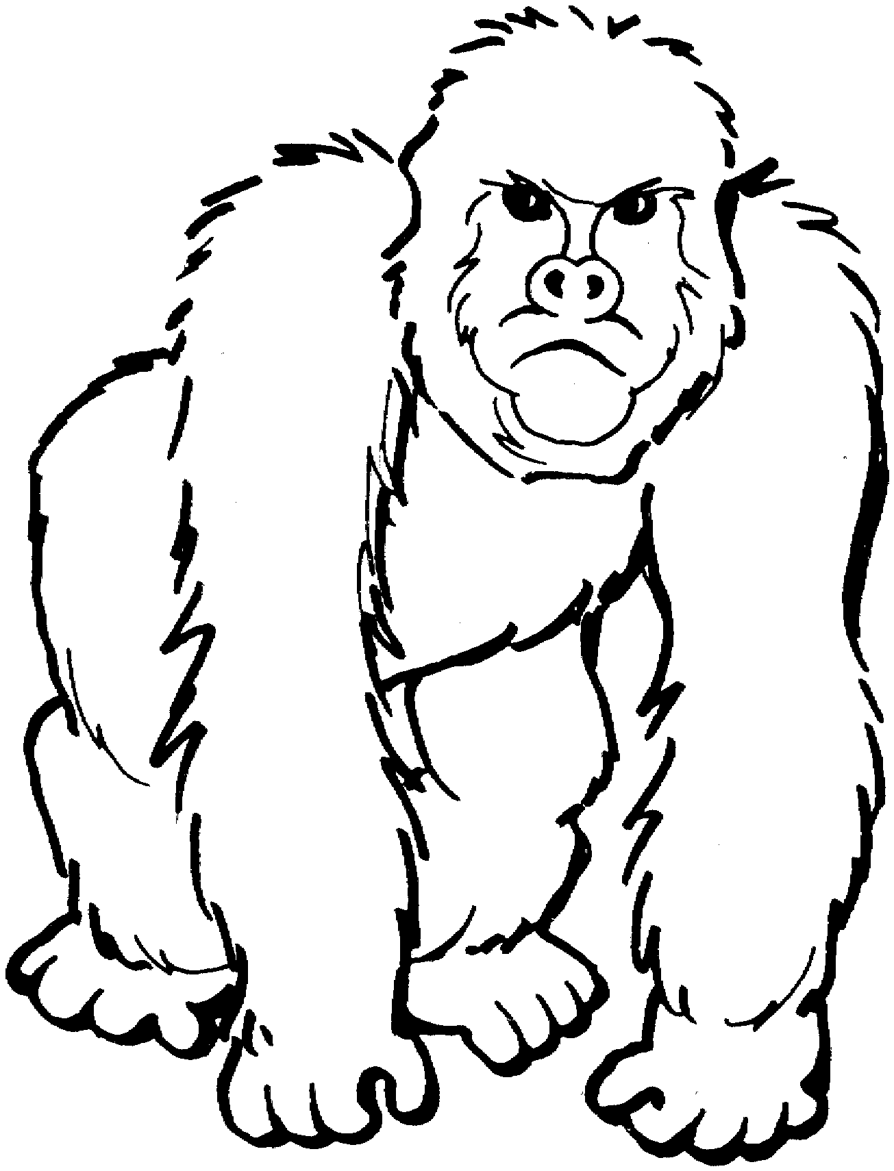 Malvorlage: Gorilla (Tiere) #7419 - Kostenlose Malvorlagen zum Ausdrucken