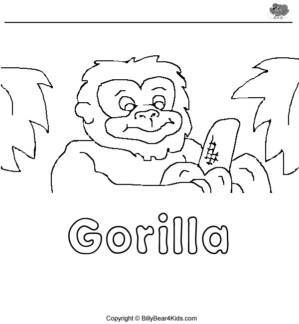 Malvorlage: Gorilla (Tiere) #7554 - Kostenlose Malvorlagen zum Ausdrucken