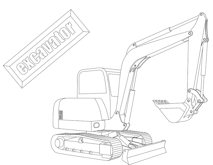 Malvorlage: Bulldozer / mechanischer Bagger (Transport) #141780 - Kostenlose Malvorlagen zum Ausdrucken