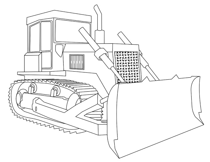 Malvorlage: Bulldozer / mechanischer Bagger (Transport) #141784 - Kostenlose Malvorlagen zum Ausdrucken