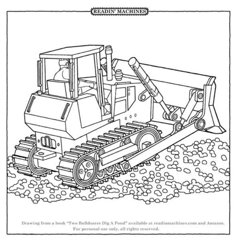 Malvorlage: Bulldozer / mechanischer Bagger (Transport) #141811 - Kostenlose Malvorlagen zum Ausdrucken