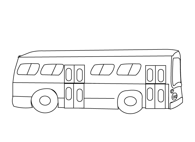 Malvorlage: Bus / Reisebus (Transport) #135301 - Kostenlose Malvorlagen zum Ausdrucken