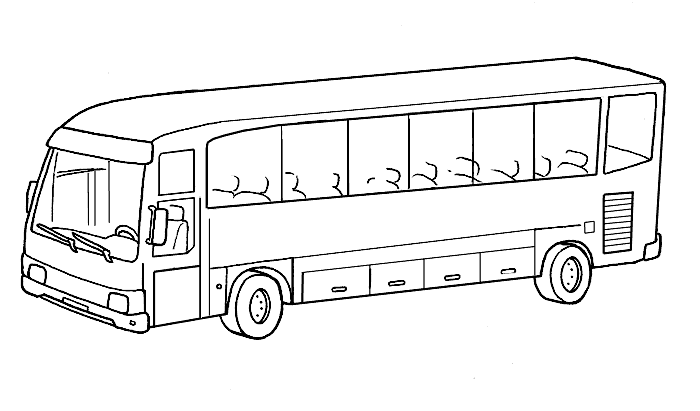 Malvorlage: Bus / Reisebus (Transport) #135314 - Kostenlose Malvorlagen zum Ausdrucken