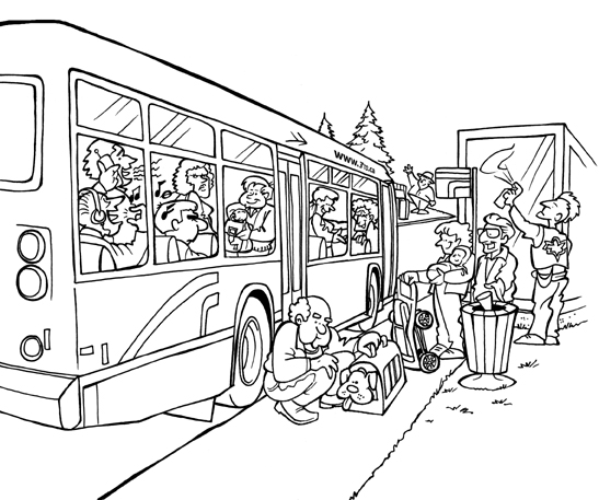 Malvorlage: Bus / Reisebus (Transport) #135356 - Kostenlose Malvorlagen zum Ausdrucken