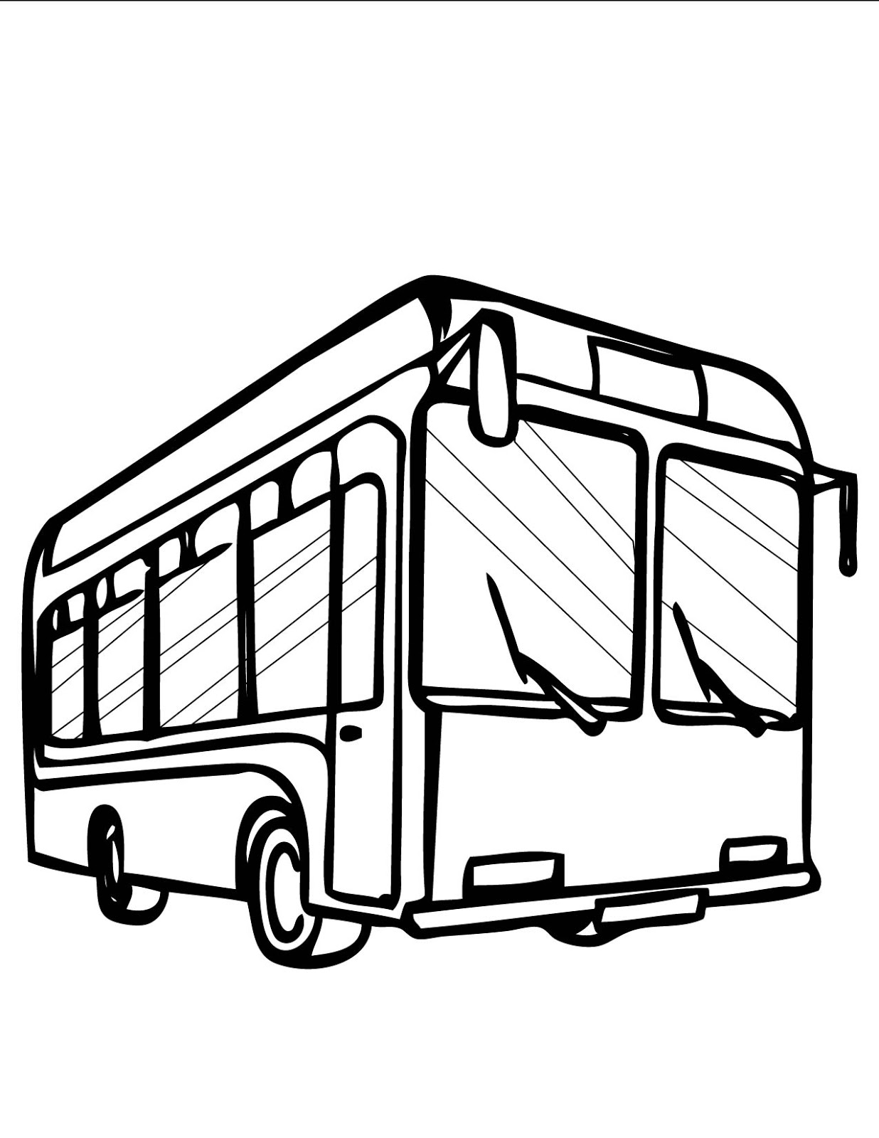 Malvorlage: Bus / Reisebus (Transport) #135384 - Kostenlose Malvorlagen zum Ausdrucken