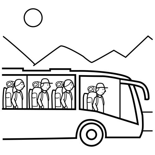 Malvorlage: Bus / Reisebus (Transport) #135489 - Kostenlose Malvorlagen zum Ausdrucken