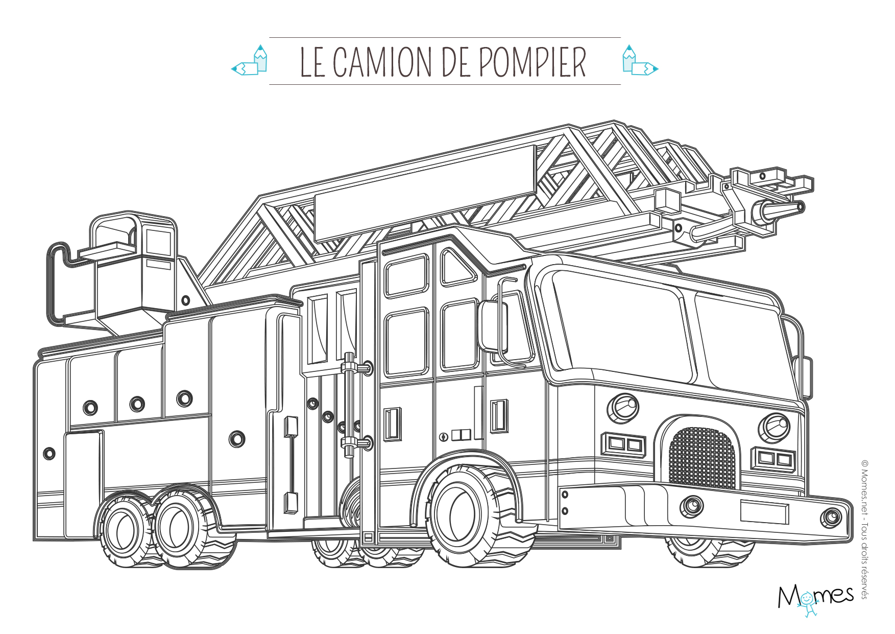 Malvorlage: Feuerwehrauto (Transport) #135826 - Kostenlose Malvorlagen zum Ausdrucken