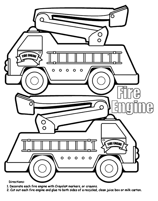 Malvorlage: Feuerwehrauto (Transport) #135847 - Kostenlose Malvorlagen zum Ausdrucken