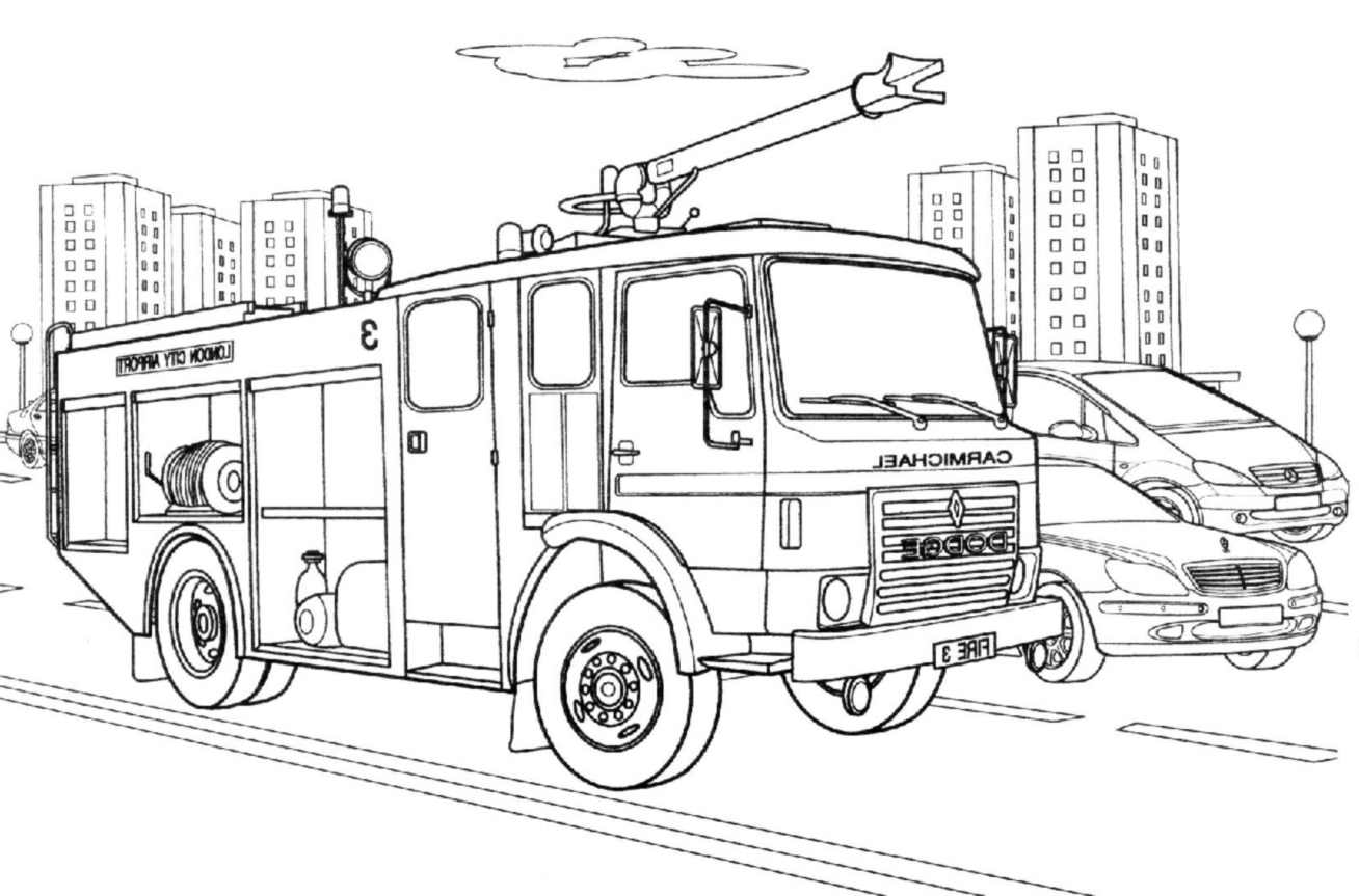 Malvorlage: Feuerwehrauto (Transport) #135854 - Kostenlose Malvorlagen zum Ausdrucken