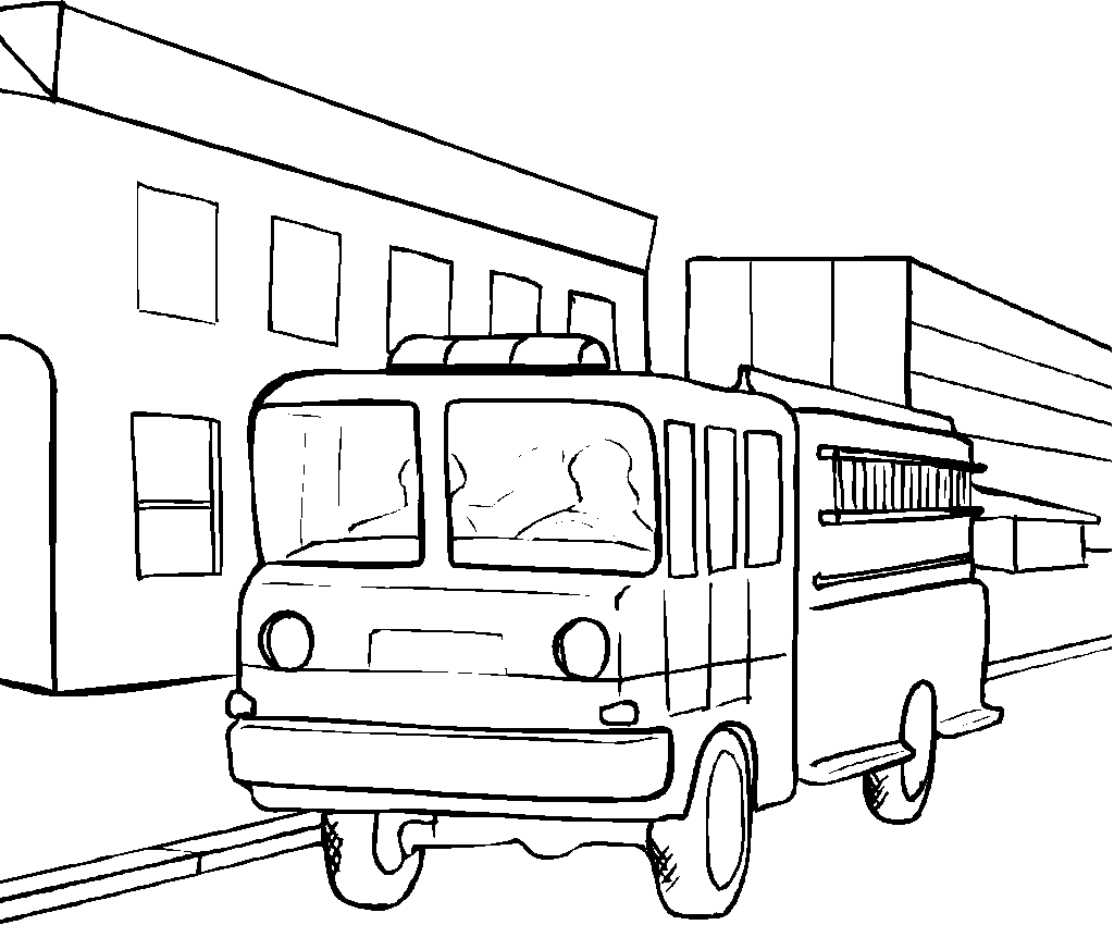 Malvorlage: Feuerwehrauto (Transport) #135856 - Kostenlose Malvorlagen zum Ausdrucken