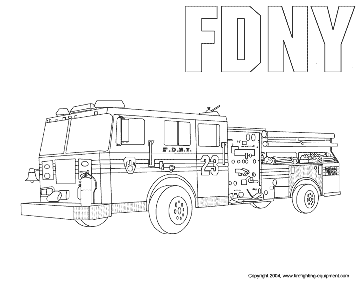 Malvorlage: Feuerwehrauto (Transport) #135869 - Kostenlose Malvorlagen zum Ausdrucken
